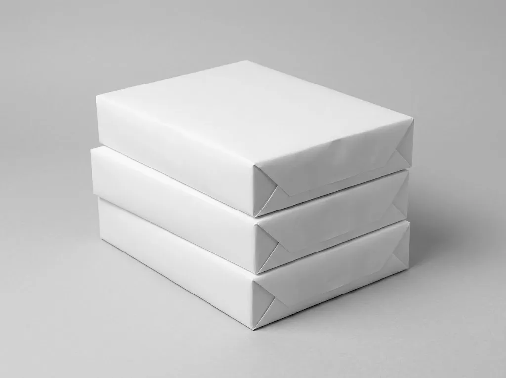 Ramettes de papier bureautique empilées